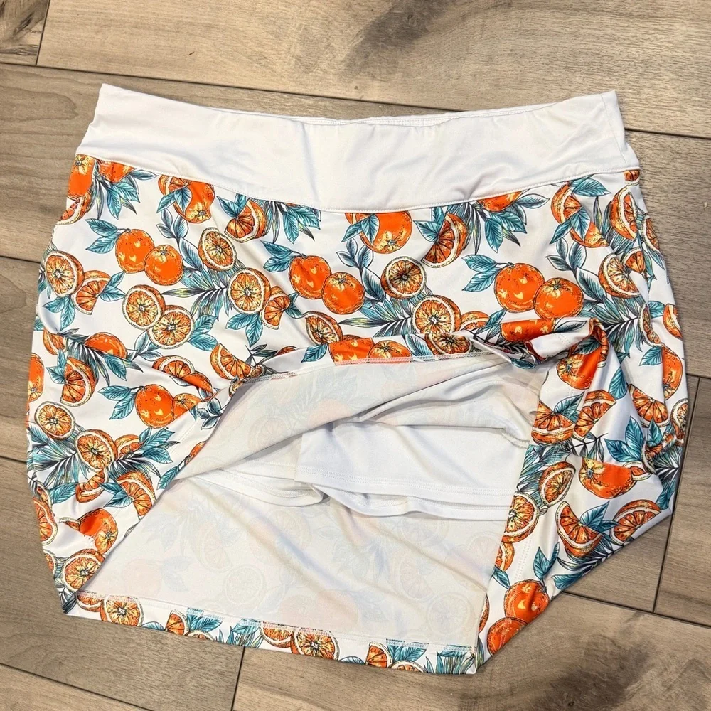 Coral‎ Bay Golf Skort Orange Citrus Sz L wicking PerformanceTennis Athletic Core